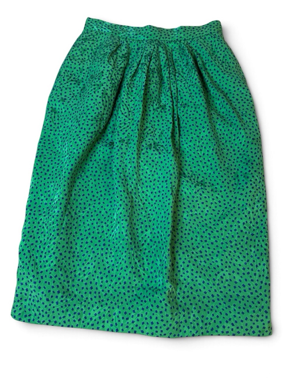 Vintage Liz Claiborne Silk Skirt Green Blue Abstract Print Size 6